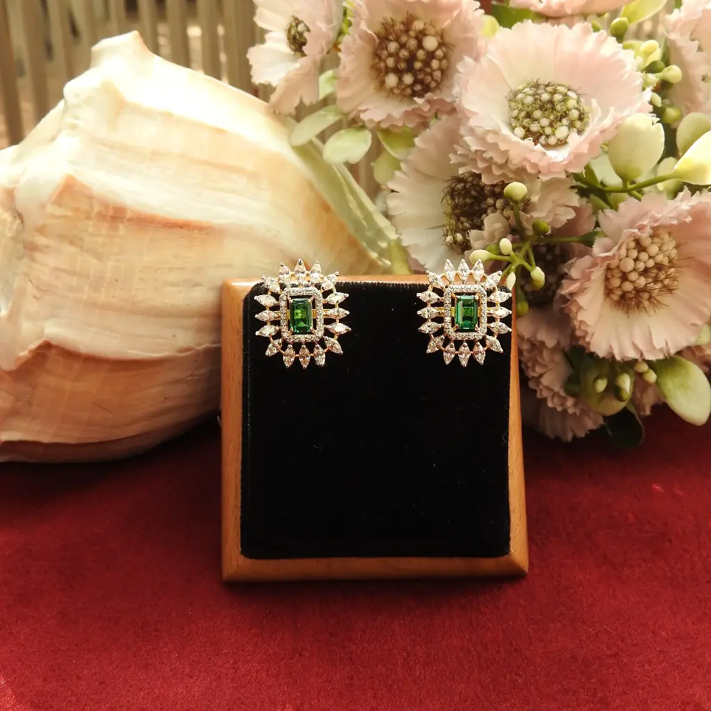 Emerald Radiance Stud Earrings
