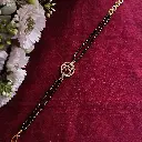 Round Om Black Beads Bracelet