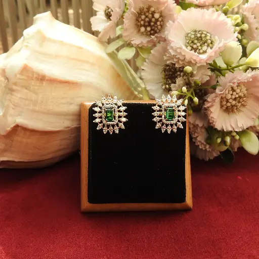 Emerald Radiance Stud Earrings