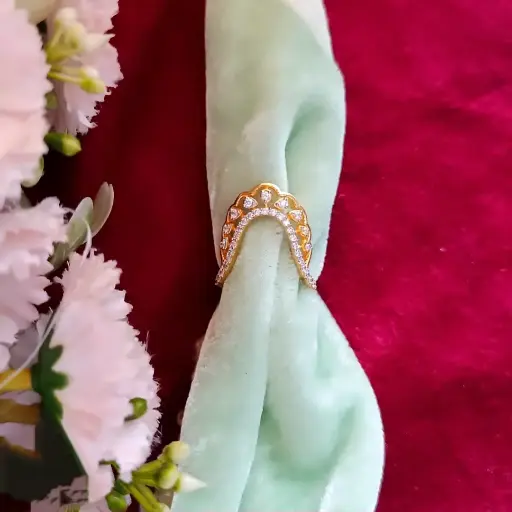 [NEMI457] Crown Crescent Ring