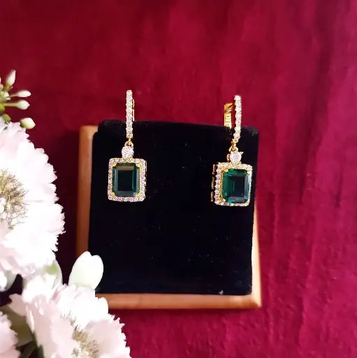 Emerald Grace Dangle Earrings
