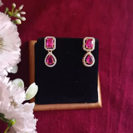 Radiant Ruby Teardrop Earrings