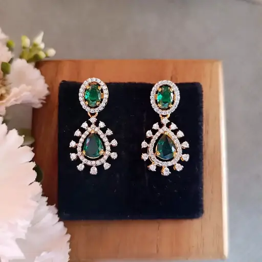 [NEMI391] Anya Emerald Earrings