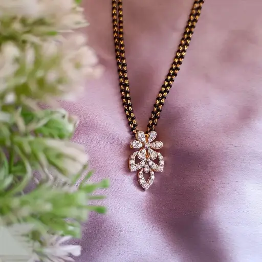 Leafy Petal Double Chain Mangalsutra