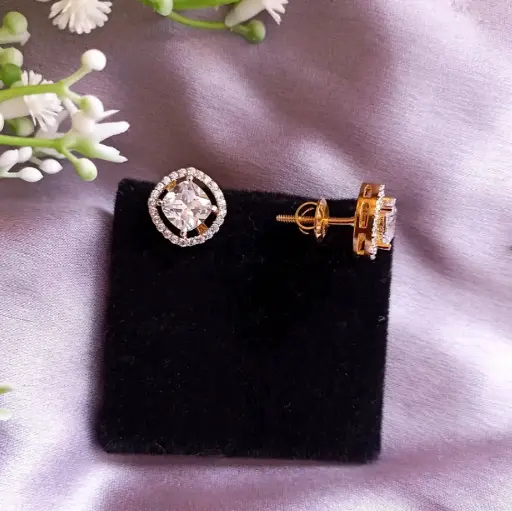 Gemstone Halo Earrings